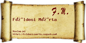 Földesi Márta névjegykártya