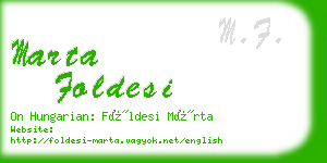marta foldesi business card